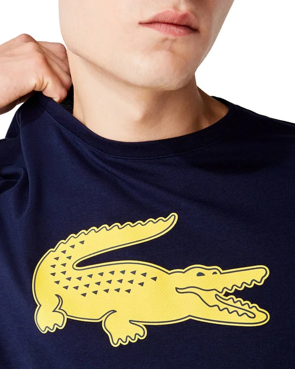 Lacoste Men Sport 3D Print Crocodile Jersey T-Shirt Blue XXL