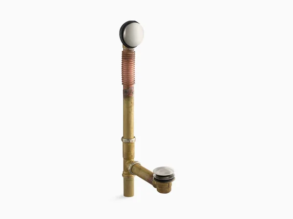 KOHLER K-7259-BN Clearflo Brass Toe-tap Bath Drain, Vibrant Brushed Nickel