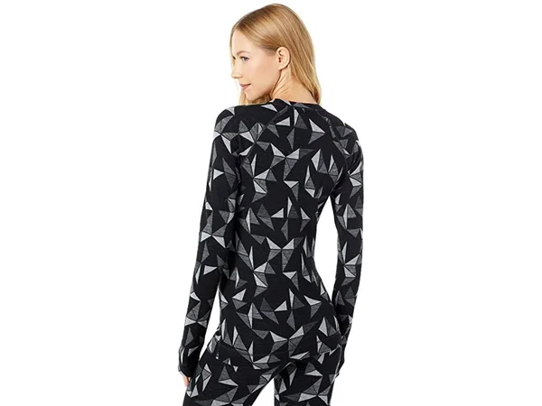 Smartwool Merino 250 Baselayer Pattern Crew - Women's Black Pinwheel - L