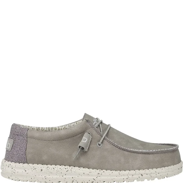 Hey Dude Wally Recycled Leather Men's Shoes Silver Birch : 14 M