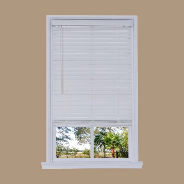 Allen + Roth 2-in Cordless White Embossed Faux Wood Blinds (Actual: 69-3/4-In W x 72-in L) Dfwda7272-69.75