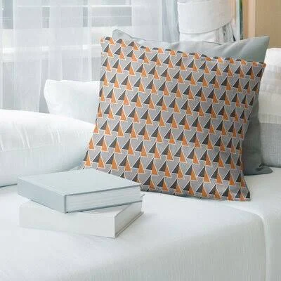 Shifted Arrows Pattern Throw Pillow Cover Brayden Studio Color: Orange Accent, Size: 14x22 x 14