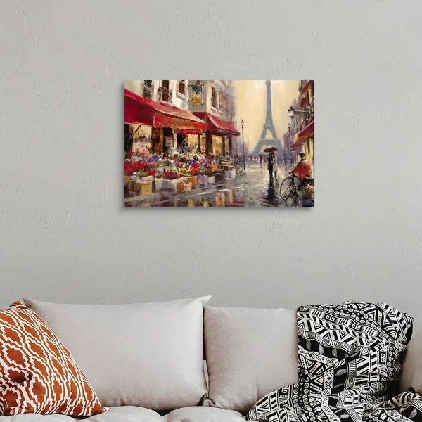 April in Paris, Large Solid-Faced Canvas Wall Art Print, Great Big Canvas