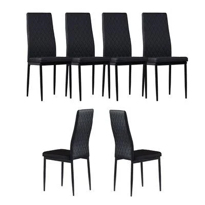 Chaselyn Leather Side Chair in Black Latitude Run