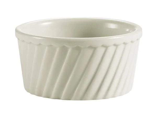 CAC RKF-18-S 18 oz. Bone White Fluted Souffle Bowl - 24/Case