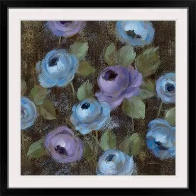 &Blue Damask II& by Silvia Vassileva Painting Print Great Big Canvas Format: Black Frame - Size: 24x22 H x 24x22 W x 1x22 D