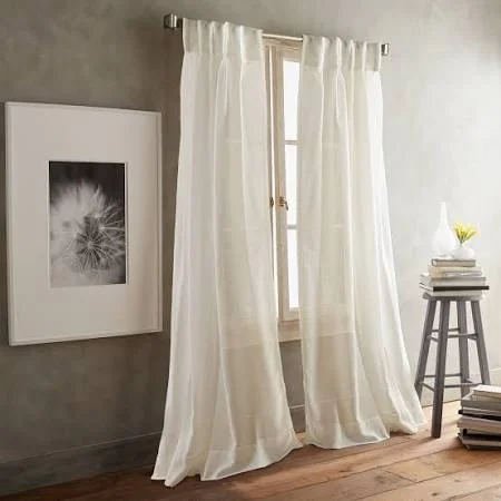 Paradox Solid Sheer Pinch Pleat Curtain Panels DKNY Curtain Color: Silver, Size per Panel: 35" W x 108" L