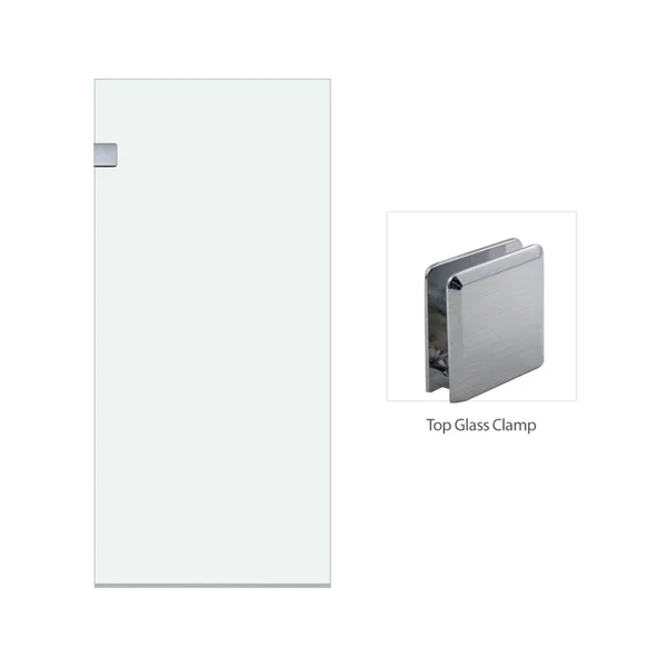 Milan Stationary Panel Shower Screen 36 x 76 inch Clear Glass - Brushed Nickel Finish