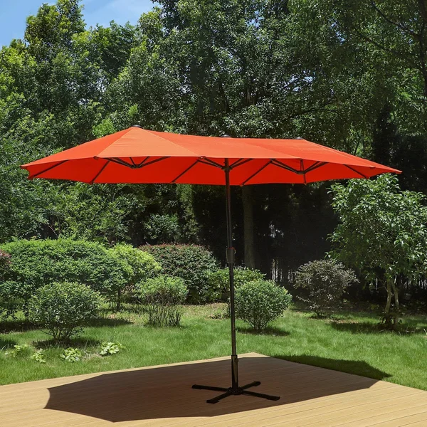 13& x 6.5& Outdoor Patio Market Umbrella Red - Captiva Designs