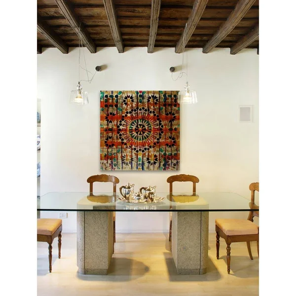 Parvez Michel 40 in. H x 40 in. W Amizmiz by Parvez Taj Printed Natural Pine Wood Wall Art, Multi-Colored