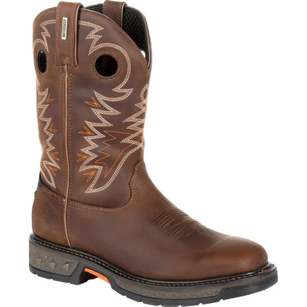 Georgia Boot Men's Carbo-Tec LT Pull-On Western Work Boot, GB00269, Brown