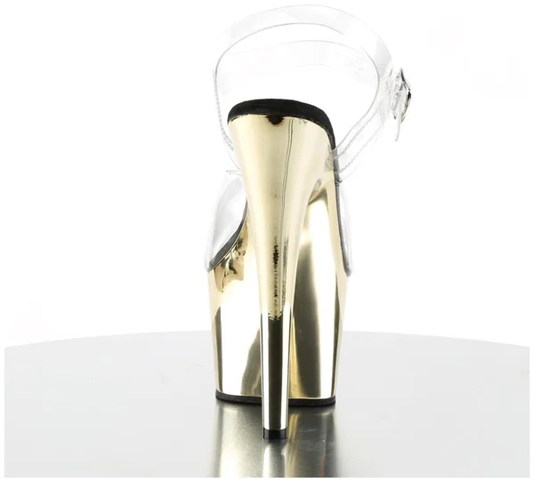 Pleaser - Adore-708 10 - Clear/Gold Chrome
