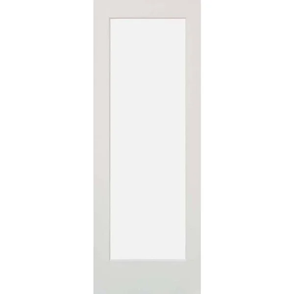 Krosswood Doors 24 in. x 80 in. 1-Lite Satin Etch Solid Core MDF Primed Left-Hand Single Prehung Interior Door