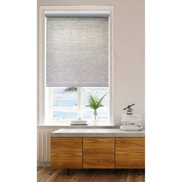 Natural Fiber 50.5x22 x 72x22 Cordless Roller Shade in Grey