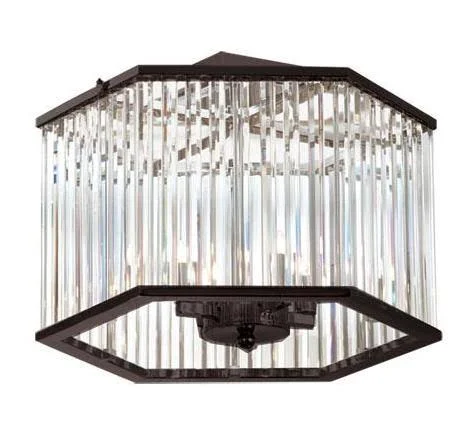 4 Light Crystal Semi Flush - vintage Oiled Bronze Dainolite ARU-154SF-VOB