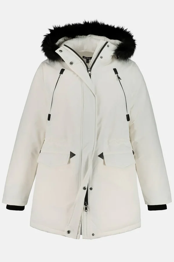 Plus Size Parkas, Woman, White, Size: 12/14, polyester/synthetic fibers, Ulla Popken