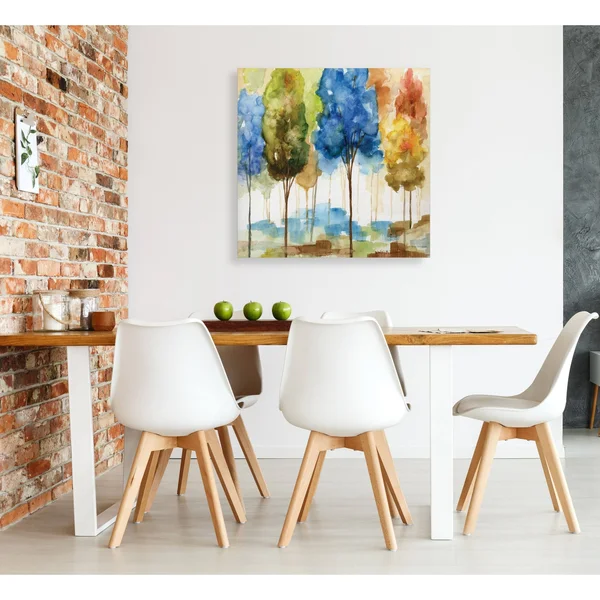 Wexford Home Magical Forest II -Gallery Wrapped Canvas - Yellow, Blue, Green, Red, Black, White 24x24, Size: 24 x 24