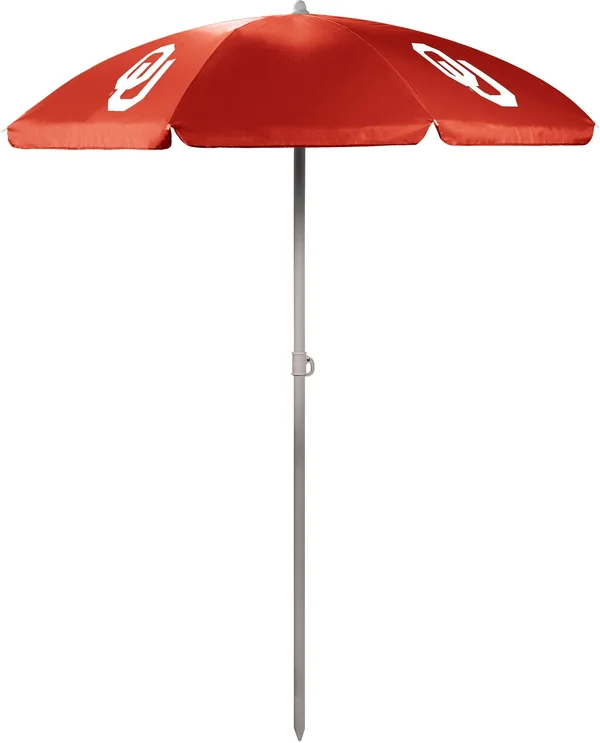Picnic Time Oklahoma Sooners Portable Beach Umbrella, Red
