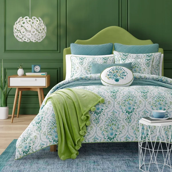 Kinsley Teal Comforter Set by Five Queens Court, Size: Twin
