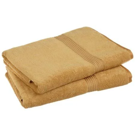 Egyptian Cotton 600 gsm, 2-Piece Bath Sheet Set Gold, Size: Medium