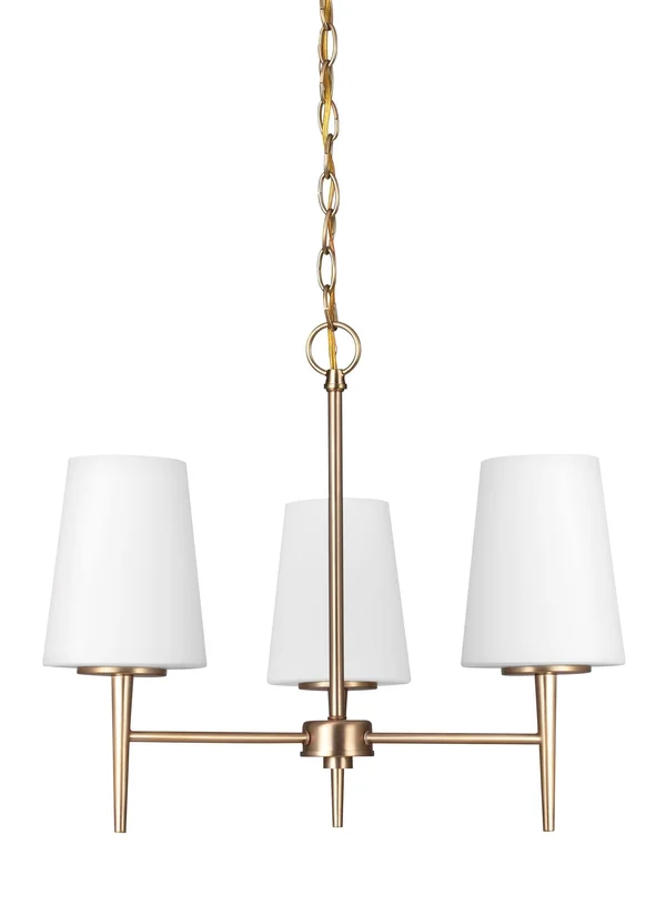 Sea Gull Lighting 3140403EN3-848 Driscoll Three Light Chandelier - Satin Bronze