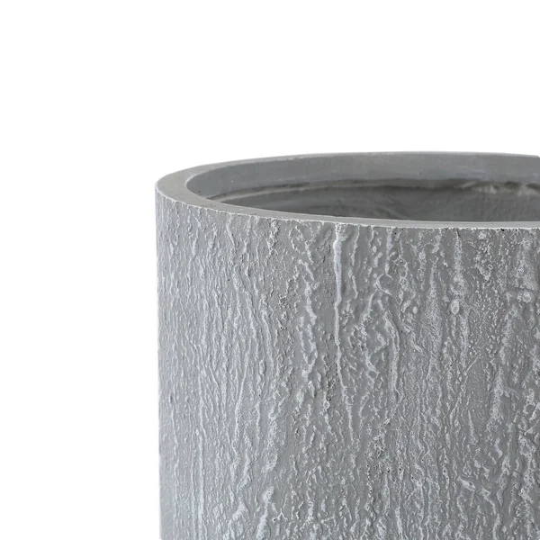 LuxenHome Light Gray MgO Round Planter