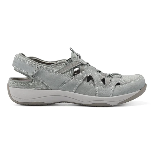 Earth Origins Suede Sport Fisherman Sandal- Skye Sid, Size 8 Medium, Sage Green