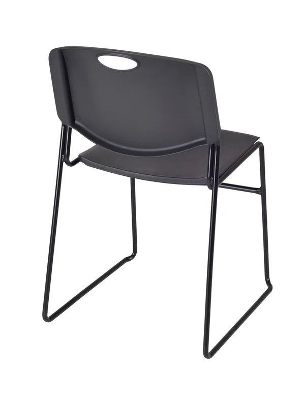 Regency 72x22 x 24x22 Kee Training Table- Grey/ Black & 2 Zeng Stack Chairs- Black