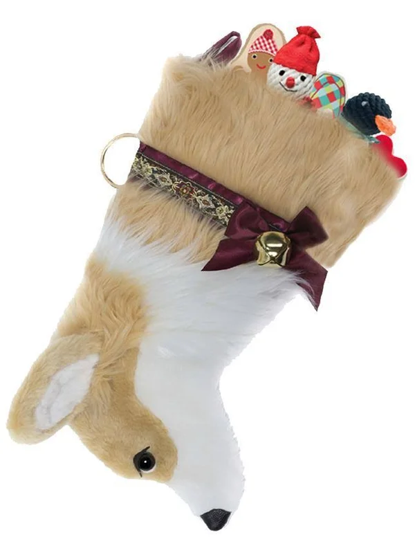 Christmas Corgi Stocking Fabric Dog Puppy Best Friend Hh54, Blue