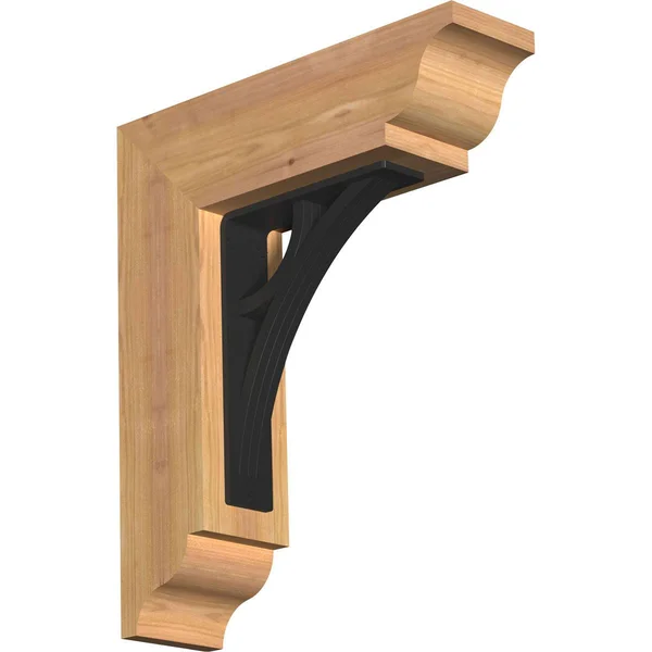 Ekena Millwork 3 1/2x22W x 15 1/2x22D x 18x22H Galveston Traditional Ironcrest Smooth BRACKET - Western Red Cedar (2x22W x 7 1/2x