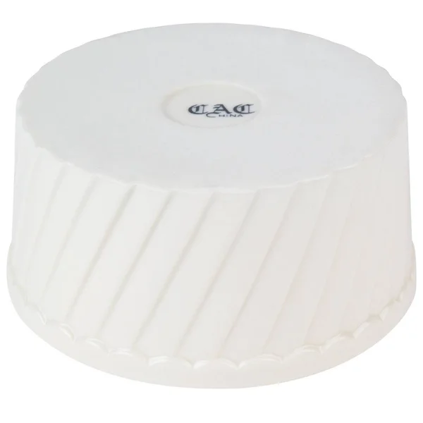 CAC RKF-18-S 18 oz. Bone White Fluted Souffle Bowl - 24/Case