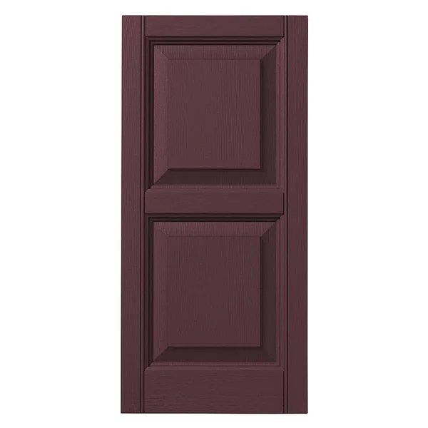Ply Gem 12 in. x 39 in. Raised Panel Polypropylene Shutters Pair in Vineyard Red