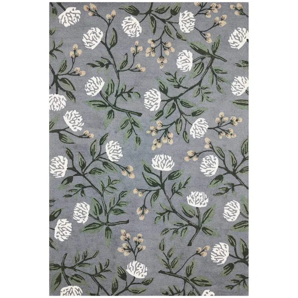 Rifle Paper Co. x Loloi Joie Peonies Rug - Dusty Blue