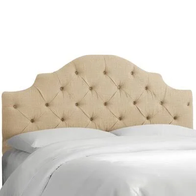 Tufted Notched Upholstered Panel Headboard Wayfair Custom Upholstery Size: California King - Upholstery: Linen Sandstone
