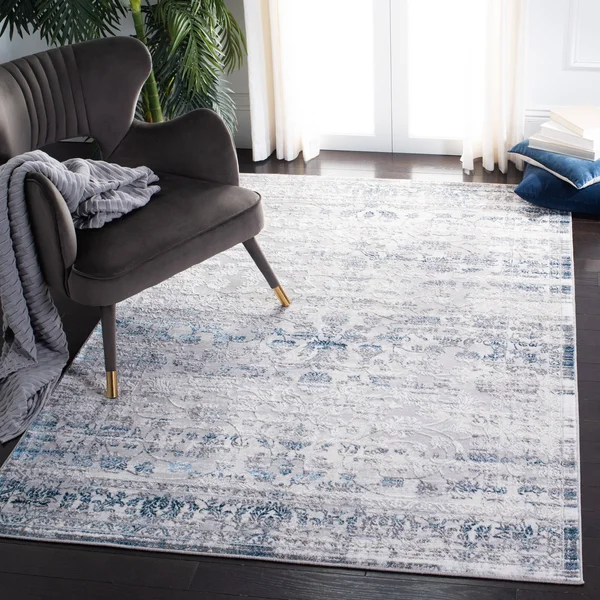 Safavieh Amelia Rug Collection ALA217F - Grey, Blue - 9' x 12'