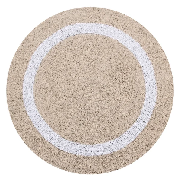 Better Trends Hotel Collection 17x22 x 24x22 Bath Rug - Sand/White