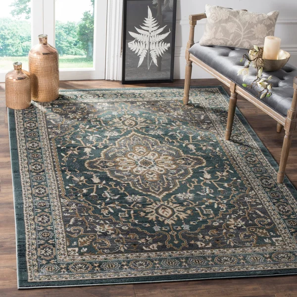 Safavieh LNH338A Lyndhurst Teal, Grey Area Rug - 8& x 10&