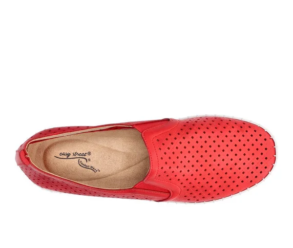 Easy Street Fresh Women's Slip-On Sneakers, Size: 9.5 Wide, Red