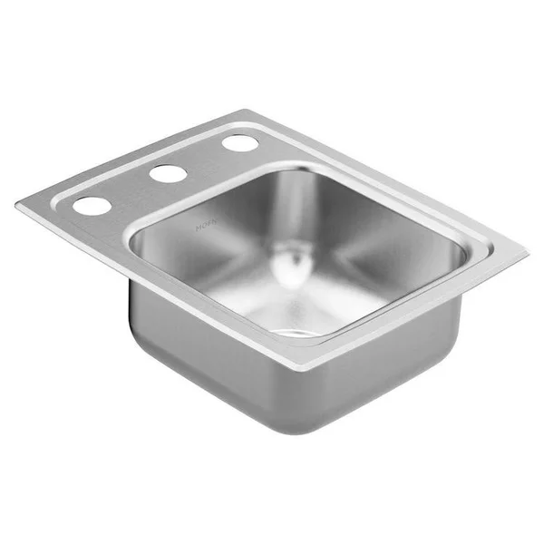 Moen GS181873 1800 Series 13x22x17x22 Stainless Steel 18 Gauge Single Bowl Drop in Sink