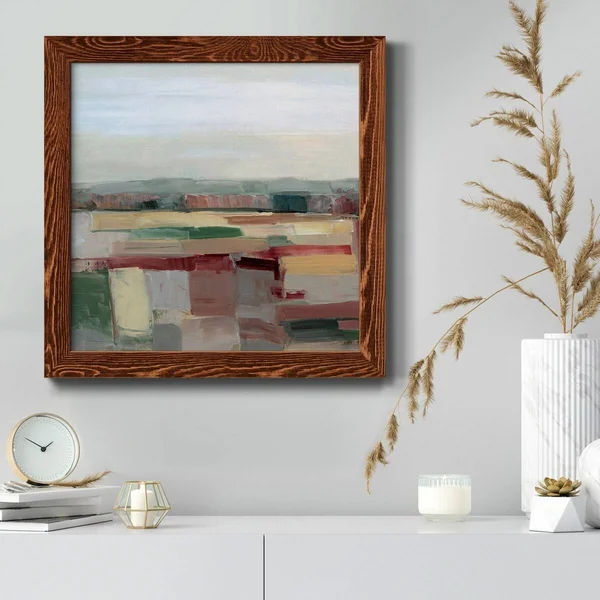 Indigo Field II - Picture Frame Painting on Canvas Winston Porter Format: Walnut Framed Canvas - Size: 34.5x22 H x 34.5x22 W x 1x