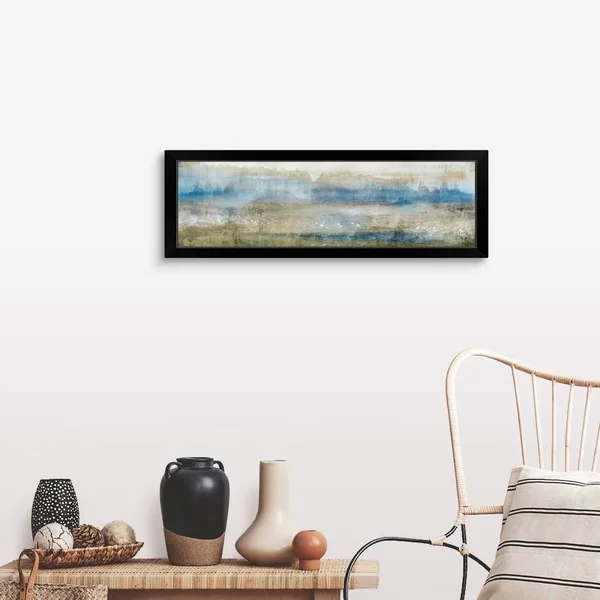 Gold Field - Black Framed Wall Art, 36x12, Great Big Canvas