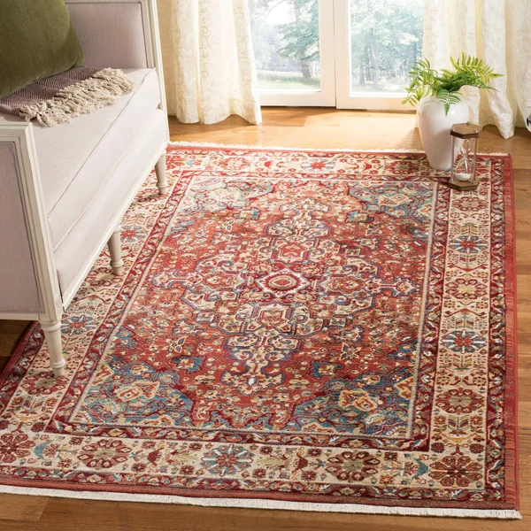 Safavieh Kashan KSN305L 3&3x22 x 4&10x22 Red, Ivory Area Rug