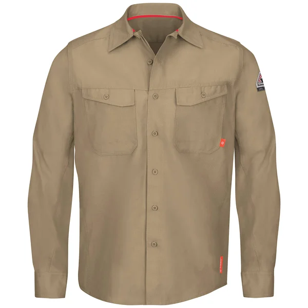 Bulwark Qs40 IQ Series Endurance Work Shirt - Khaki - 5XL