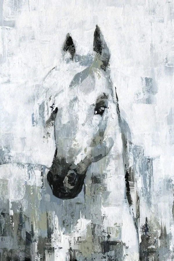 Marmont Hill Horse Portrait Canvas Wall Art, 24 inch x 16 inch, Size: 1.50 inch x 16.00 inch, White