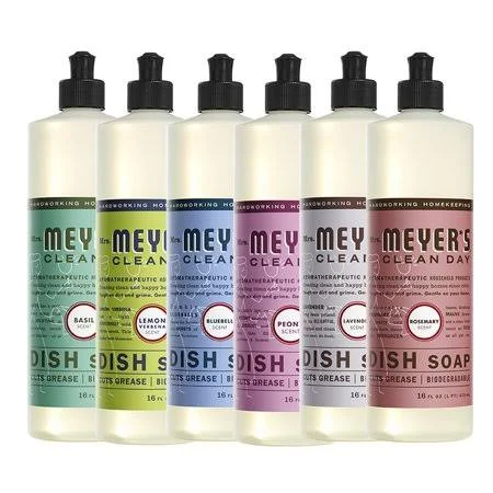 Liquid Dish Soap - 1 Pack Basil, 1 Pack Lemon Verbena, 1 Pack Bluebell, 1 Pack Peony, 1 Pack Lavender, 1 Pack Rosemary, 16 oz Eac
