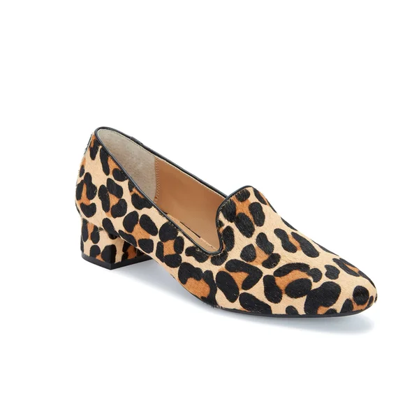 Me Too Gwen Block Heel Loafer Black/Tan Jaguar Haircalf : 6