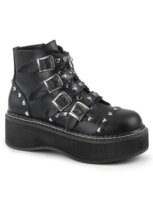 Demonia Women's Emily 315 Ankle Boot - Size: 11, Black Hologram Vegan Leather