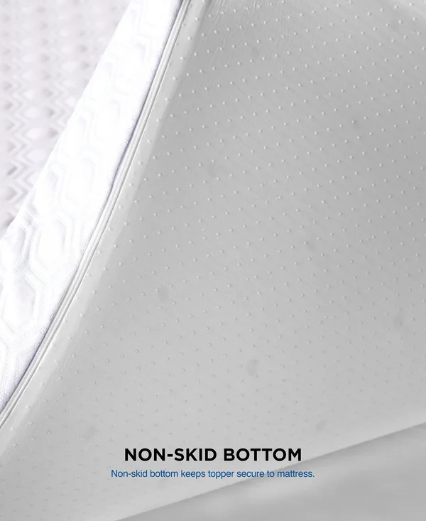 SensorGel Luxury ICOOL 4.5x22 Gel-Infused Memory Foam Twin XL Mattress Topper - White