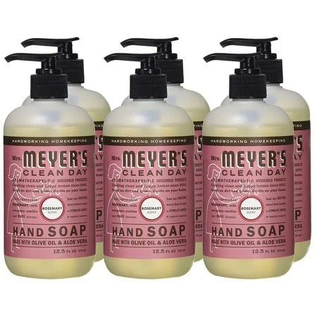 Liquid Hand Soap - Cruelty-Free and Biodegradable Formula, Rosemary Scent, 12.5 Fluid Ounce per Pack, (Pack of 6)