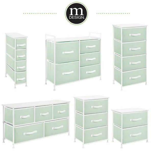 mDesign Narrow Dresser Storage Organizer Tower, 4 Drawers